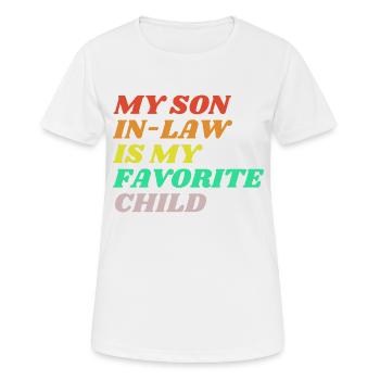 My son in law - Women's Breathable T-Shirt - white - Front - AI Model Female 172 dark (172cm)