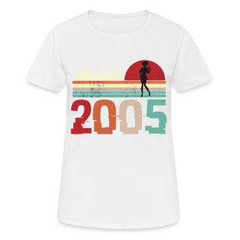 Vintage 2005 Anniversaire rétro sunset design - T-shirt respirant Femme - blanc - Devant - AI Model Female 172 dark (172cm)