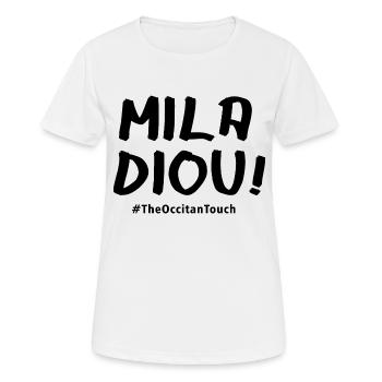 Mila diou - T-shirt respirant Femme - blanc - Devant - AI Model Female 172 dark (172cm)