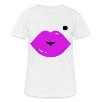 Lippen mit Muttermal - Frauen T-Shirt atmungsaktiv - Weiß - Vorne - AI Model Female 172 dark (172cm)