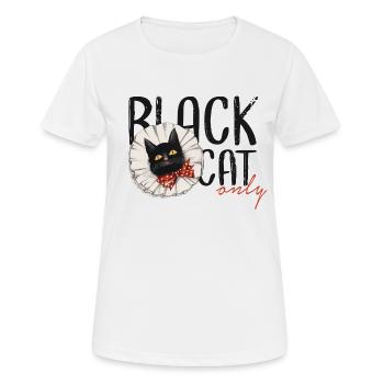 Chat noir. Chat noir rétro. - T-shirt respirant Femme - blanc - Devant - AI Model Female 172 dark (172cm)