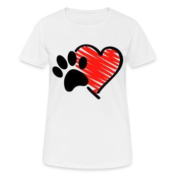 pfote herz - Frauen T-Shirt atmungsaktiv - Weiß - Vorne - AI Model Female 172 dark (172cm)