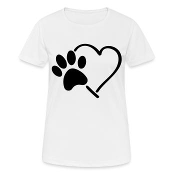 pfote herz - Frauen T-Shirt atmungsaktiv - Weiß - Vorne - AI Model Female 172 dark (172cm)