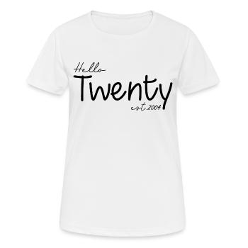 Feiern Sie den 20. Geburtstag - Hello Twenty est 2004 - Frauen T-Shirt atmungsaktiv - Weiß - Vorne - AI Model Female 172 dark (172cm)