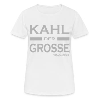Kahl der Grosse - Haare-Glatze-lustige Sprüche V1 - Frauen T-Shirt atmungsaktiv - Weiß - Vorne - AI Model Female 172 dark (172cm)