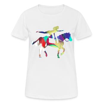 équitation,équitation,course,équitation,équitation - T-shirt respirant Femme - blanc - Devant - AI Model Female 172 dark (172cm)
