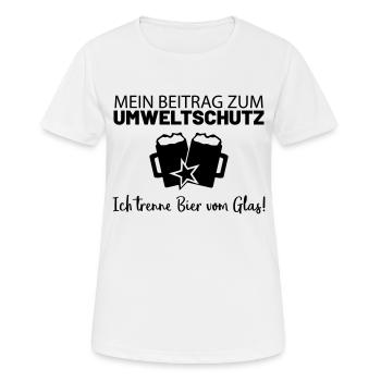 Mein Beitrag zum Umweltschutz - ich trenne Bier - Frauen T-Shirt atmungsaktiv - Weiß - Vorne - AI Model Female 172 dark (172cm)