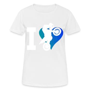 Freestyle Motocross Herren Supermoto Motocross - Frauen T-Shirt atmungsaktiv - Weiß - Vorne - AI Model Female 172 dark (172cm)