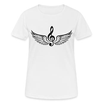 Music Key - Originelle Geschenkidee - Frauen T-Shirt atmungsaktiv - Weiß - Vorne - AI Model Female 172 dark (172cm)