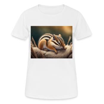Animaux mignons en hibernation – tamia - T-shirt respirant Femme - blanc - Devant - AI Model Female 172 dark (172cm)