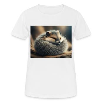 Cute animals doing hibernation – dormouse - Women's Breathable T-Shirt - white - Front - AI Model Female 172 dark (172cm)
