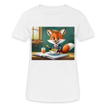 mignon petit renard démon vie quotidienne - déjeuner - T-shirt respirant Femme - blanc - Devant - AI Model Female 172 dark (172cm)