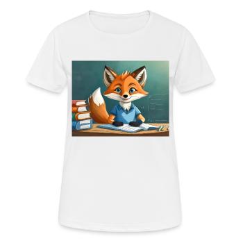 cute little fiend fox everyday life – is reading - Women's Breathable T-Shirt - white - Front - AI Model Female 172 dark (172cm)