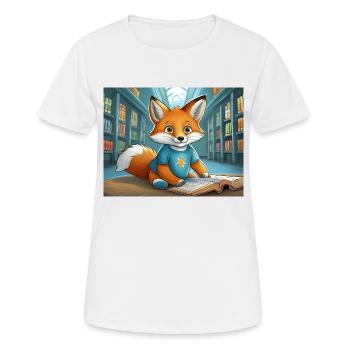 cute little fiend fox everyday life – is reading - Women's Breathable T-Shirt - white - Front - AI Model Female 172 dark (172cm)
