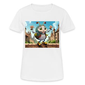 Auf der Mauer auf dem Aussichtspunkt Auf der Mauer - Frauen T-Shirt atmungsaktiv - Weiß - Vorne - AI Model Female 172 dark (172cm)