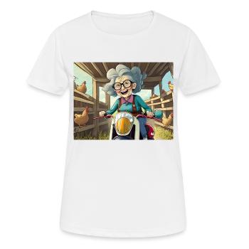 deutsche Kinderreime illustrierter Comic Oma - Frauen T-Shirt atmungsaktiv - Weiß - Vorne - AI Model Female 172 dark (172cm)
