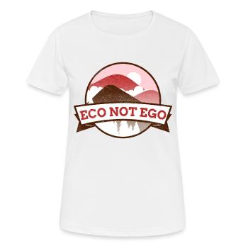 Eco not Ego - Frauen T-Shirt atmungsaktiv - Weiß - Vorne - AI Model Female 172 dark (172cm)