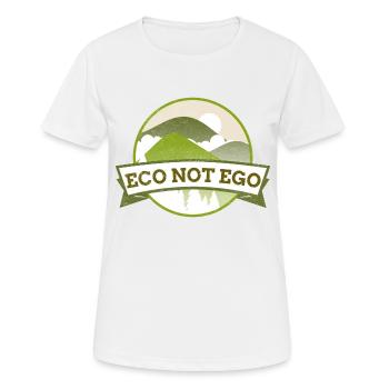 L’éco et non l’ego - T-shirt respirant Femme - blanc - Devant - AI Model Female 172 dark (172cm)