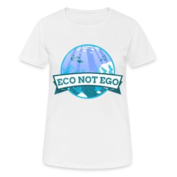 Protection de l’environnement, l’écologie et non l’ego - T-shirt respirant Femme - blanc - Devant - AI Model Female 172 dark (172cm)