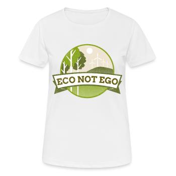 Protection de l’environnement, l’écologie et non l’ego - T-shirt respirant Femme - blanc - Devant - AI Model Female 172 dark (172cm)