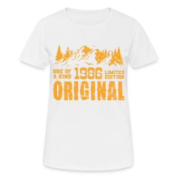 Geburtstagsgeschenk 1986 - 1986 - Frauen T-Shirt atmungsaktiv - Weiß - Vorne - AI Model Female 172 dark (172cm)