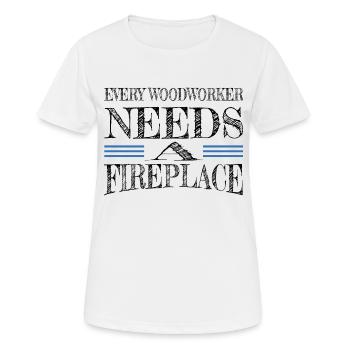 Devis Construction Charpentier Charpenterie Bûcheron - T-shirt respirant Femme - blanc - Devant - AI Model Female 172 dark (172cm)