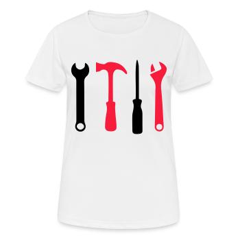 werkzeug symbole - Frauen T-Shirt atmungsaktiv - Weiß - Vorne - AI Model Female 172 dark (172cm)