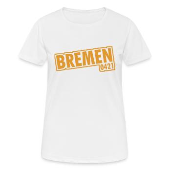 Brême - 0421 - Indicatif régional - T-shirt respirant Femme - blanc - Devant - AI Model Female 172 dark (172cm)