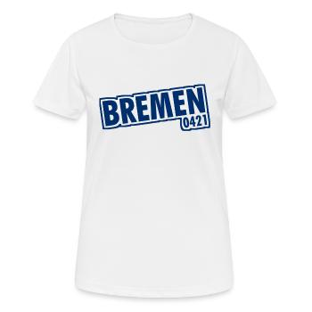 Brême - 0421 - Indicatif régional - T-shirt respirant Femme - blanc - Devant - AI Model Female 172 dark (172cm)