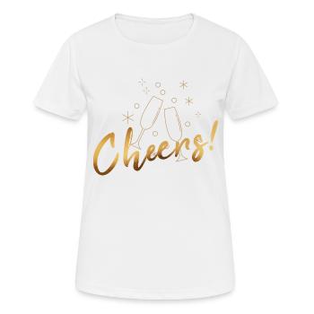 Cheers - Frauen T-Shirt atmungsaktiv - Weiß - Vorne - AI Model Female 172 dark (172cm)