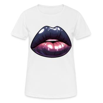 Schwarze Lippen - Dark Mystery - Frauen T-Shirt atmungsaktiv - Weiß - Vorne - AI Model Female 172 dark (172cm)
