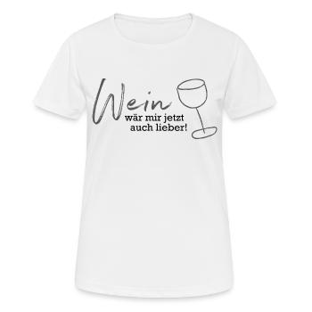 Je préférerais aussi le vin maintenant (avec du verre) - T-shirt respirant Femme - blanc - Devant - AI Model Female 172 dark (172cm)