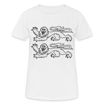 Normandie Löwen GRAU - Frauen T-Shirt atmungsaktiv - Weiß - Vorne - AI Model Female 172 dark (172cm)