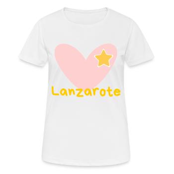 Lanzarote - Kanaren - Atlantik - Strand - Souvenir - Frauen T-Shirt atmungsaktiv - Weiß - Vorne - AI Model Female 172 dark (172cm)