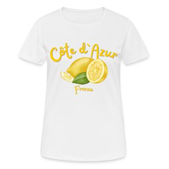 Côte d’Azur - Saint Tropez - Vacances - France - T-shirt respirant Femme - blanc - Devant - AI Model Female 172 dark (172cm)