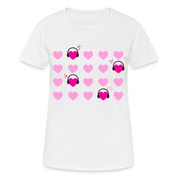 Herz Herz Rot Rosa Musik - Frauen T-Shirt atmungsaktiv - Weiß - Vorne - AI Model Female 172 dark (172cm)