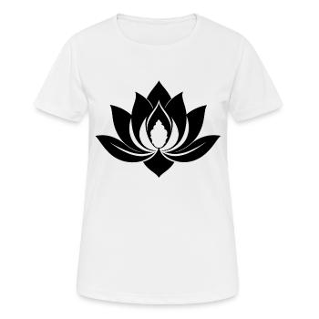 Schwarzer Lotus - Frauen T-Shirt atmungsaktiv - Weiß - Vorne - AI Model Female 172 dark (172cm)