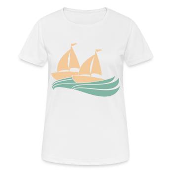Deux navires Régate par équipe Régate de voile de compétition - T-shirt respirant Femme - blanc - Devant - AI Model Female 172 dark (172cm)