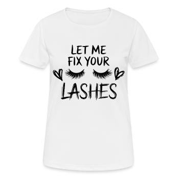 Précision pour des cils parfaits - T-shirt respirant Femme - blanc - Devant - AI Model Female 172 dark (172cm)