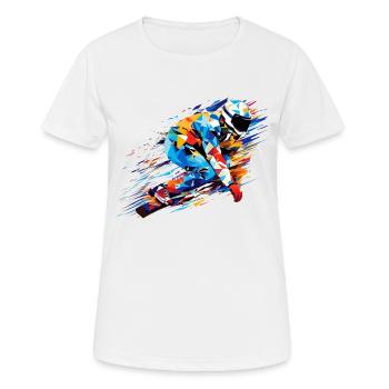 Snowboard Sport Spiel Champion Wettbewerb Zusammenfassung - Frauen T-Shirt atmungsaktiv - Weiß - Vorne - AI Model Female 172 dark (172cm)