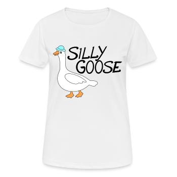 silly goose with funny hat - Women's Breathable T-Shirt - white - Front - AI Model Female 172 dark (172cm)