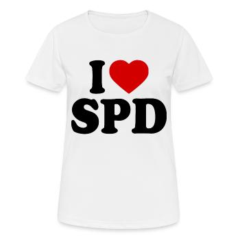I love spd - Frauen T-Shirt atmungsaktiv - Weiß - Vorne - AI Model Female 172 dark (172cm)
