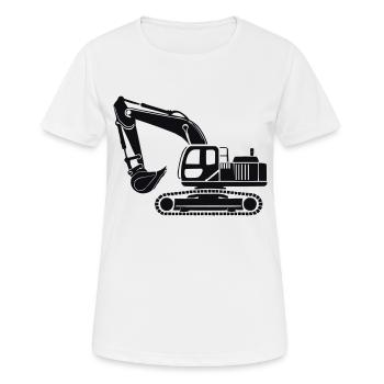 excavator - Women's Breathable T-Shirt - white - Front - AI Model Female 172 dark (172cm)