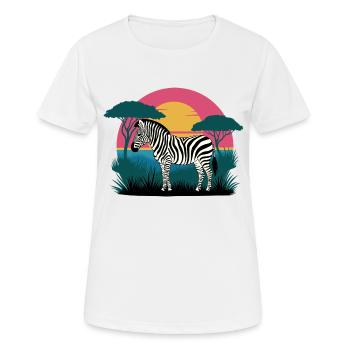 Sunset Zebra - Women's Breathable T-Shirt - white - Front - AI Model Female 172 dark (172cm)