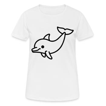 Delfin - Frauen T-Shirt atmungsaktiv - Weiß - Vorne - AI Model Female 172 dark (172cm)