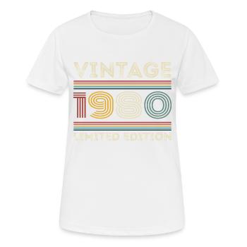 1980 Anniversaire 1980 Retro 1980 Cadeau 1980 - T-shirt respirant Femme - blanc - Devant - AI Model Female 172 dark (172cm)