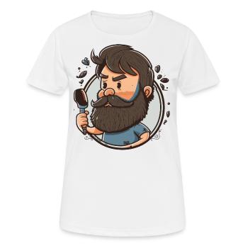 Schnurrbart-Beherrschung - Frauen T-Shirt atmungsaktiv - Weiß - Vorne - AI Model Female 172 dark (172cm)