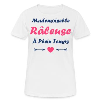 Mademoiselle raleuse - T-shirt respirant Femme - blanc - Devant - AI Model Female 172 dark (172cm)