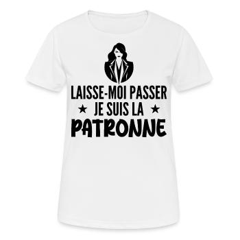 Laisse-moi Passer Je Suis La Patronne - T-shirt respirant Femme - blanc - Devant - AI Model Female 172 dark (172cm)