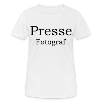 Presse - Frauen T-Shirt atmungsaktiv - Weiß - Vorne - AI Model Female 172 dark (172cm)